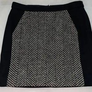 J. Crew Wool Black and White Patterned Skirt